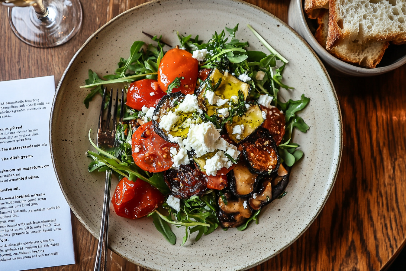 Jar of tomato confit with herbs and olive oil in a rustic kitchen setting.