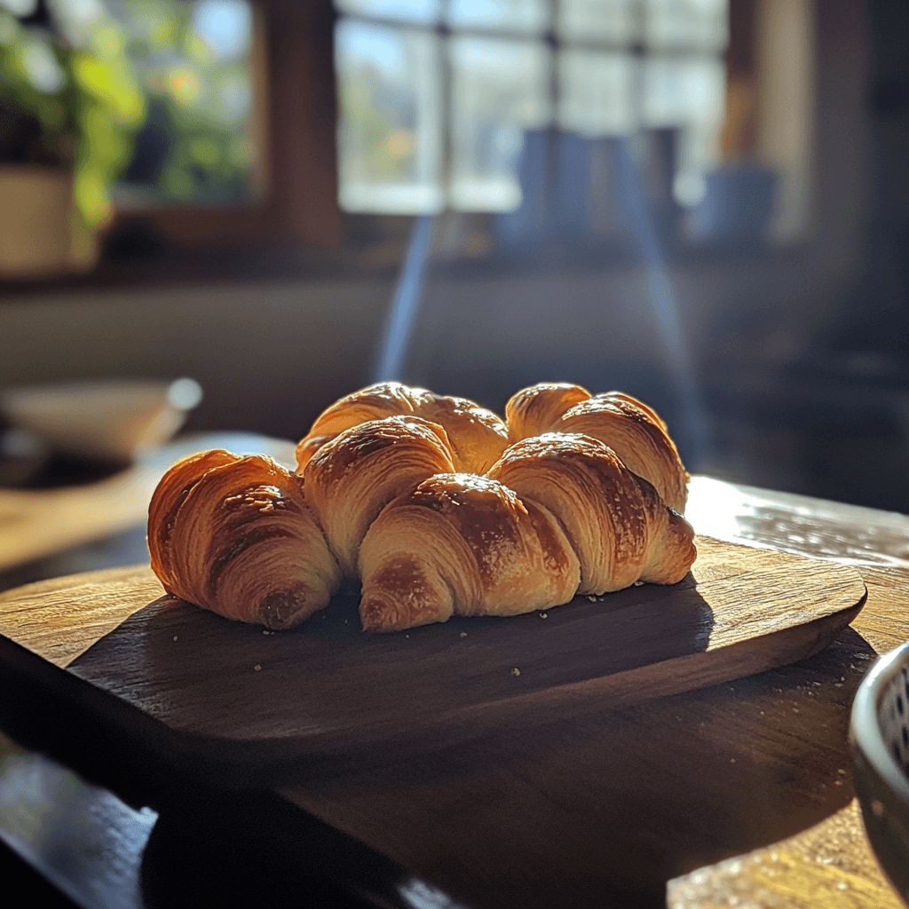 Essential ingredients for butter croissants